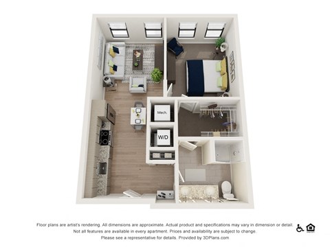 1E Floor Plan at The Baxly, Savannah